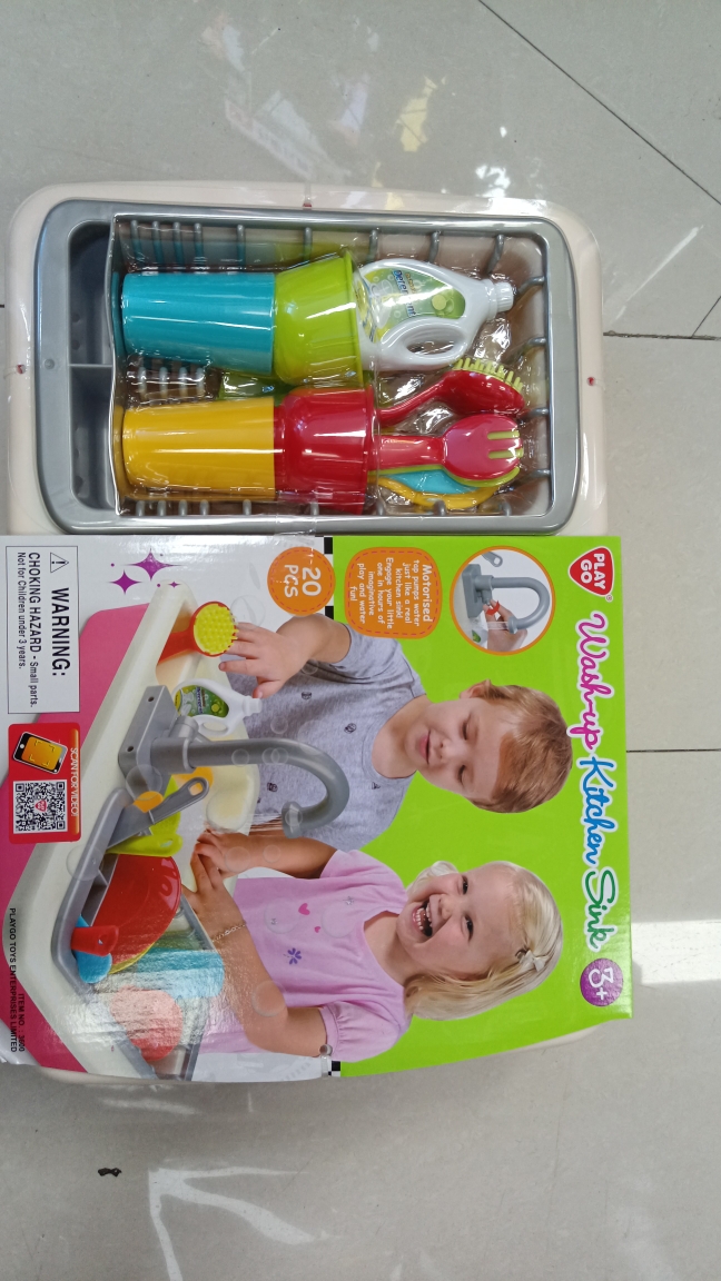 贝乐高 正品 电动戏水小厨房儿童过家家玩具宝宝玩水池洗碗可出水