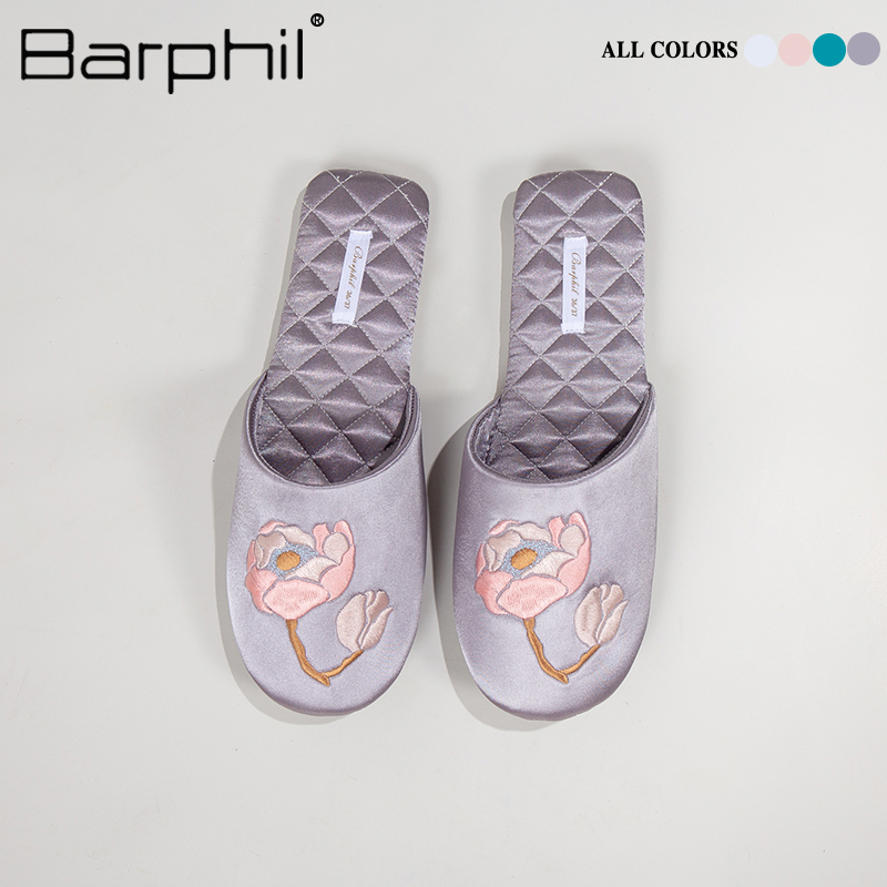 Barphil拖鞋室内家居防滑四季国风静音软底新中式包头月子鞋女士
