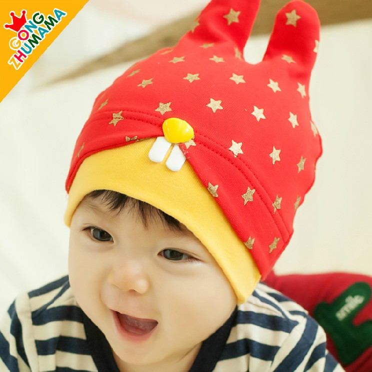 婴儿帽子春秋薄款男童女童宝宝儿童套头帽纯棉新生儿帽子春秋胎帽