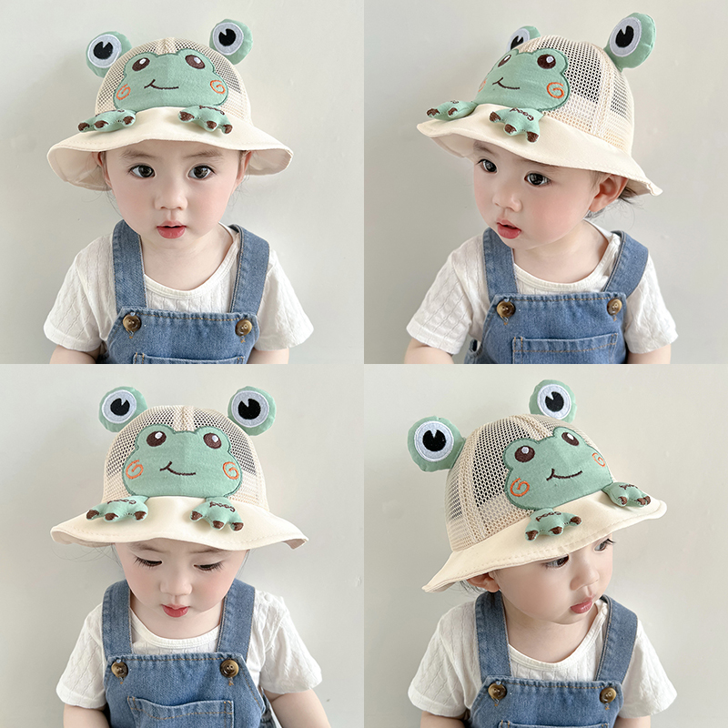 婴儿帽子夏季儿童遮阳帽可爱宝宝太阳帽婴幼儿防晒帽男女童渔夫帽