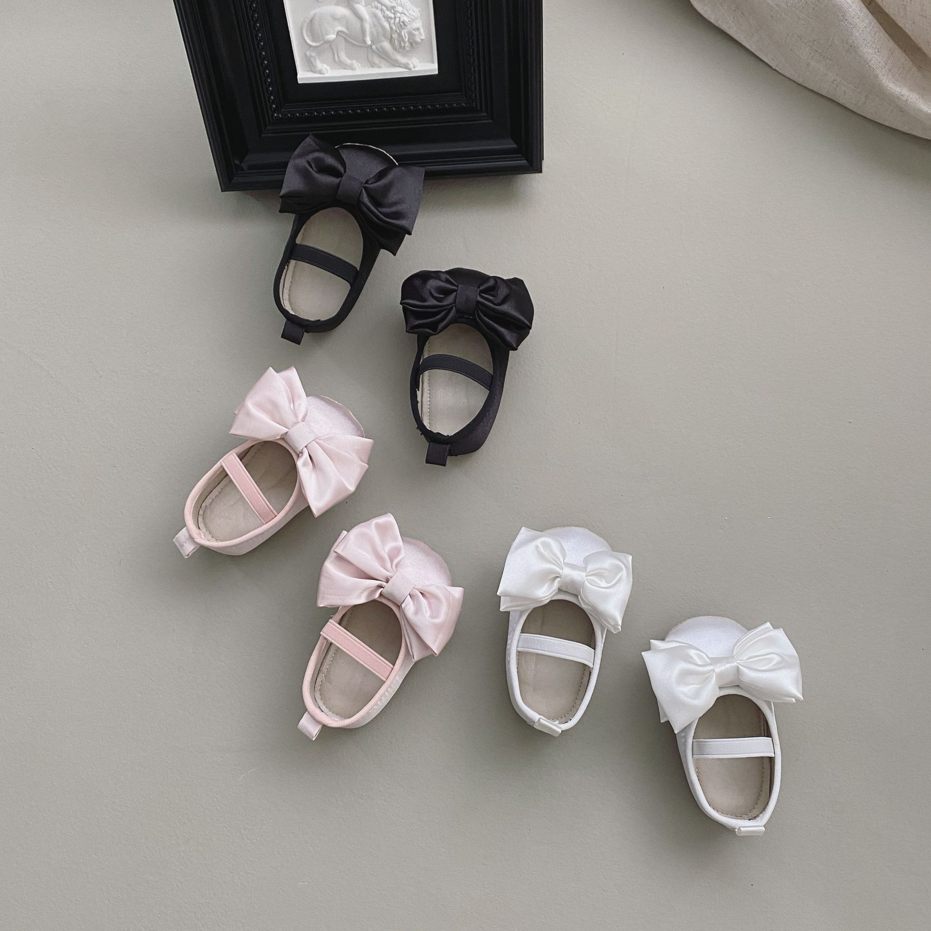 韩版婴儿鞋子夏季款女洋气蝴蝶结软底步前鞋婴儿防滑防掉跟公主鞋