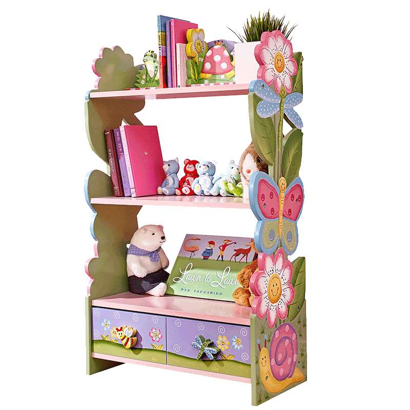teamson纷朵奇宝宝书架绘本架儿童玩具收纳置物柜家具幼儿园粉色