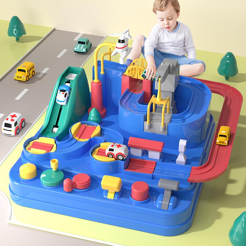 儿童益智小汽车闯关大冒险玩具套装男孩婴儿2玩具惯性滑行3岁以上