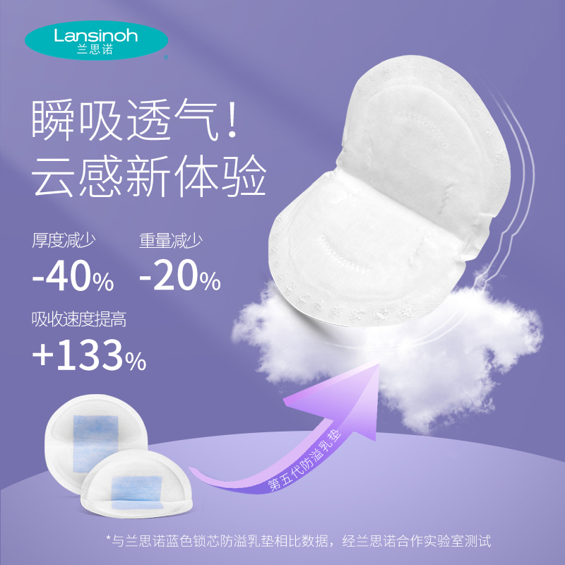 lansinoh兰思诺一次性纤薄柔感防溢乳垫118片哺乳期产后溢乳垫