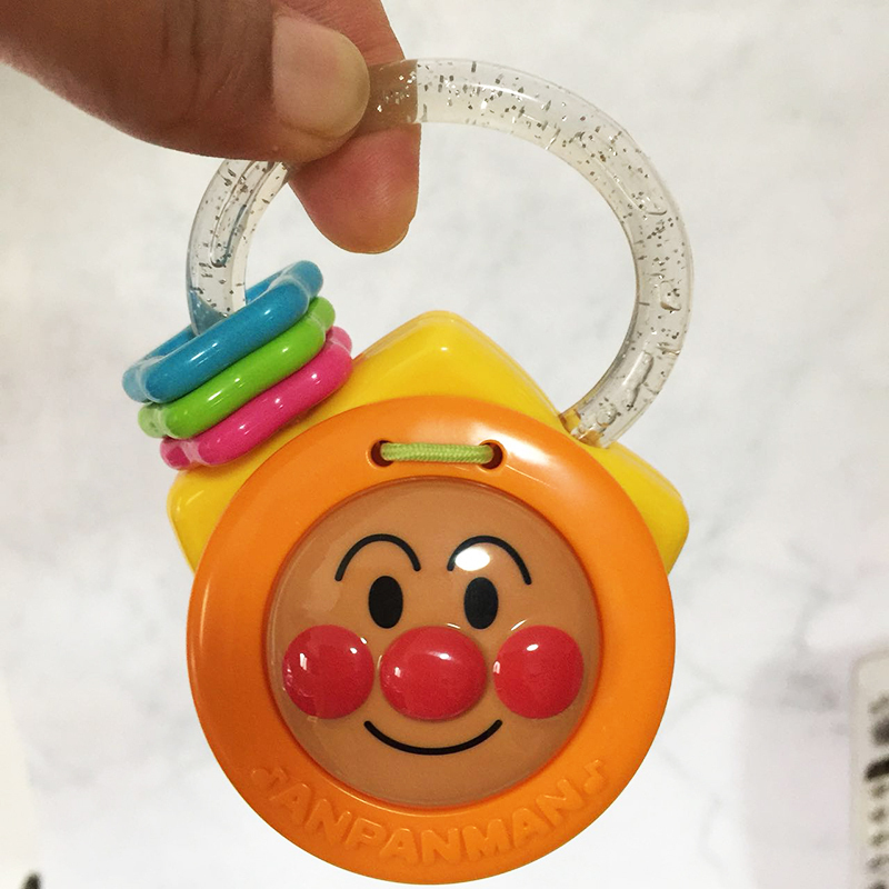日本正品面包超人2016新款婴儿宝宝新生儿手摇铃抓握响板玩具