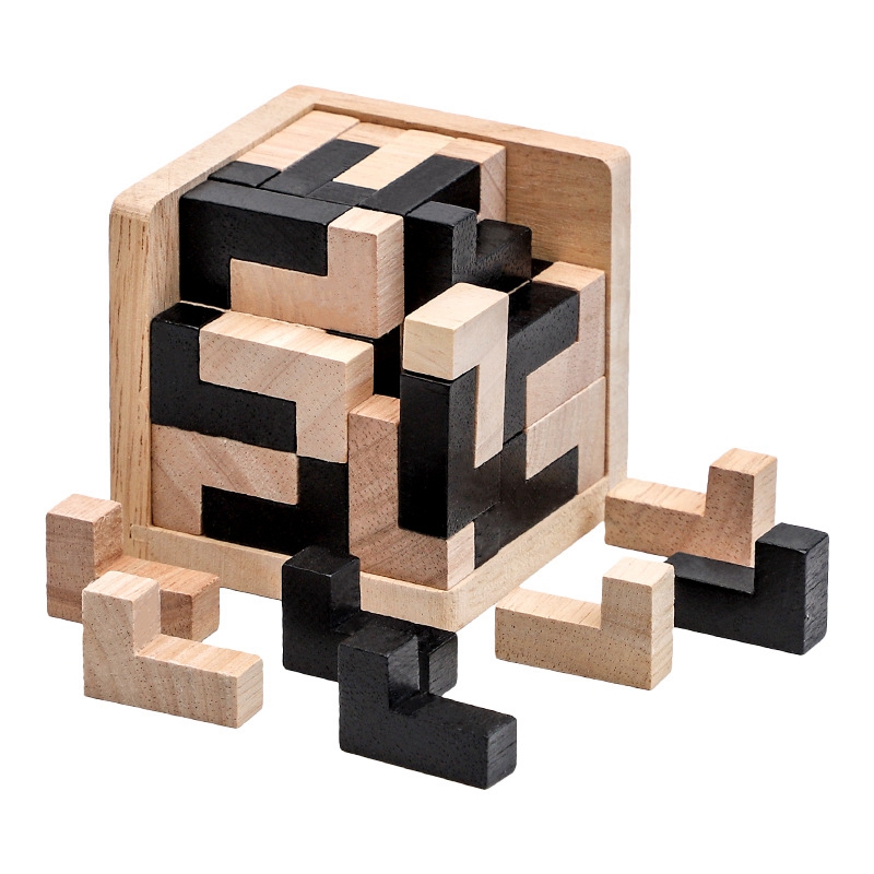 动5斗4T魔成人脑盒儿童益智玩具小学生-6岁方块积木3鲁班锁孔明锁