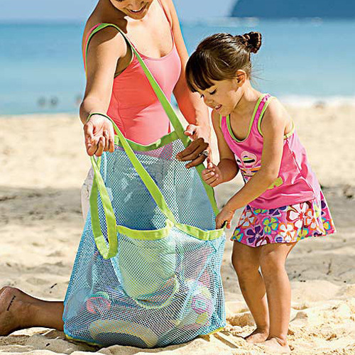 新款儿童沙滩玩具收纳袋玩沙工具宝宝游泳大容量网袋户外沙滩包
