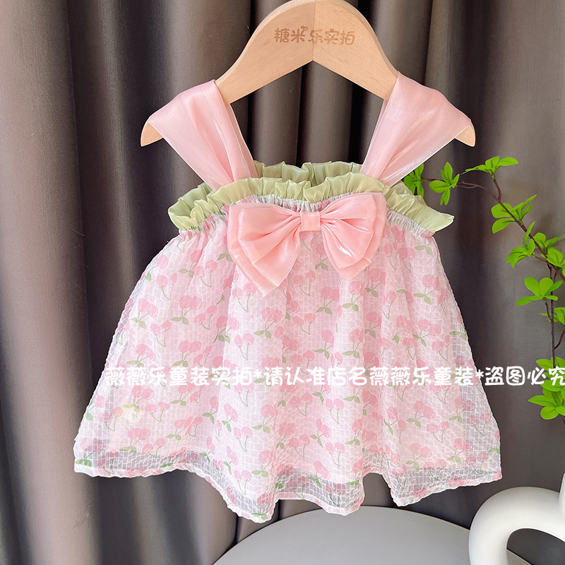 2024年女宝宝夏装新款连衣裙婴儿吊带裙女童夏季夏季洋气公主裙子