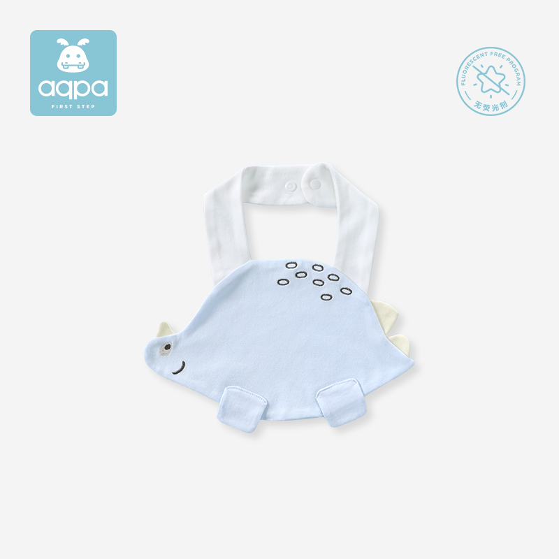 aqpa儿童纯棉围嘴夏季新品婴儿防水围兜360度旋转宝宝口水巾卡通