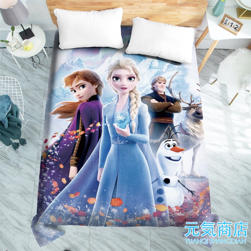 冰雪奇缘艾莎公主床单女孩卡通爱莎安娜迪士尼儿童床品单床罩被单