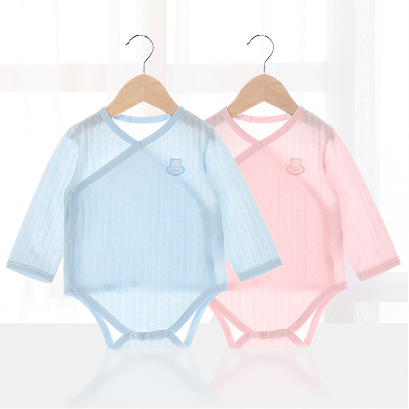 日本新生婴儿连体衣夏季薄款宝宝包屁衣三角哈衣爬服纯棉和尚服