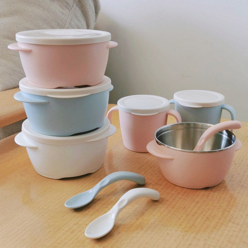日本304不锈钢宝宝不锈钢碗辅食碗隔热碗儿童餐具带盖