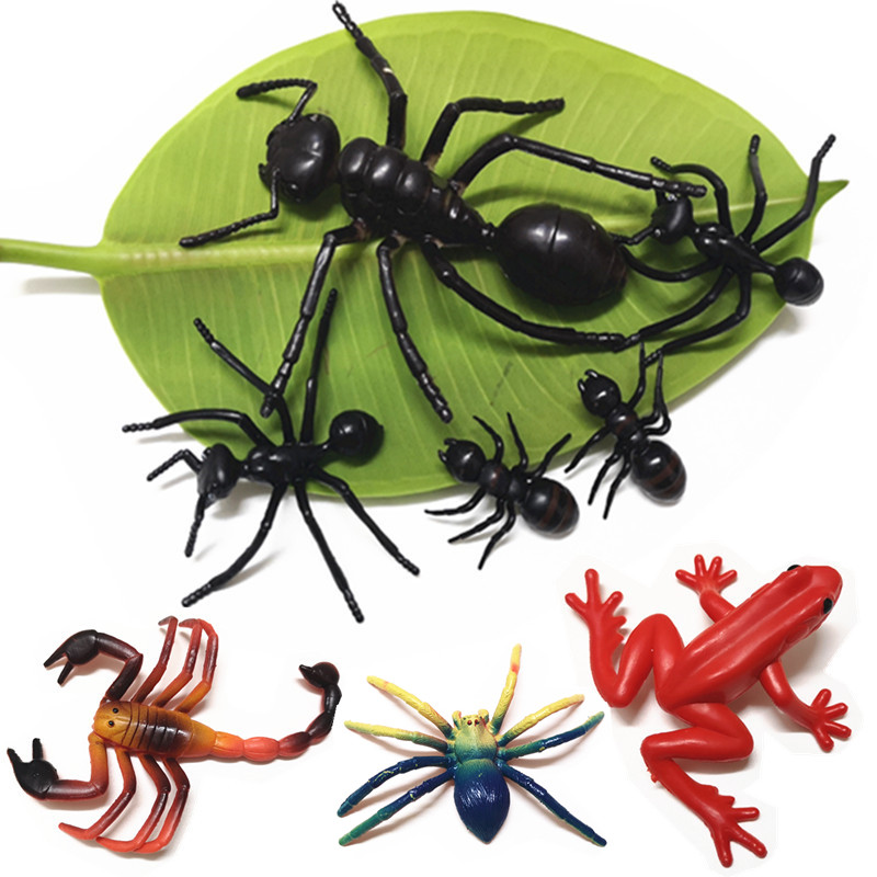 仿真蚂蚁模型塑胶动物儿童玩具昆虫多足爬行动物蝎子蜘蛛红青蛙