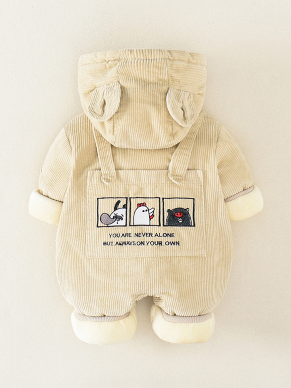 新品新生儿婴儿冬装连体衣服男宝宝条绒加厚外出抱衣冬季套装幼儿