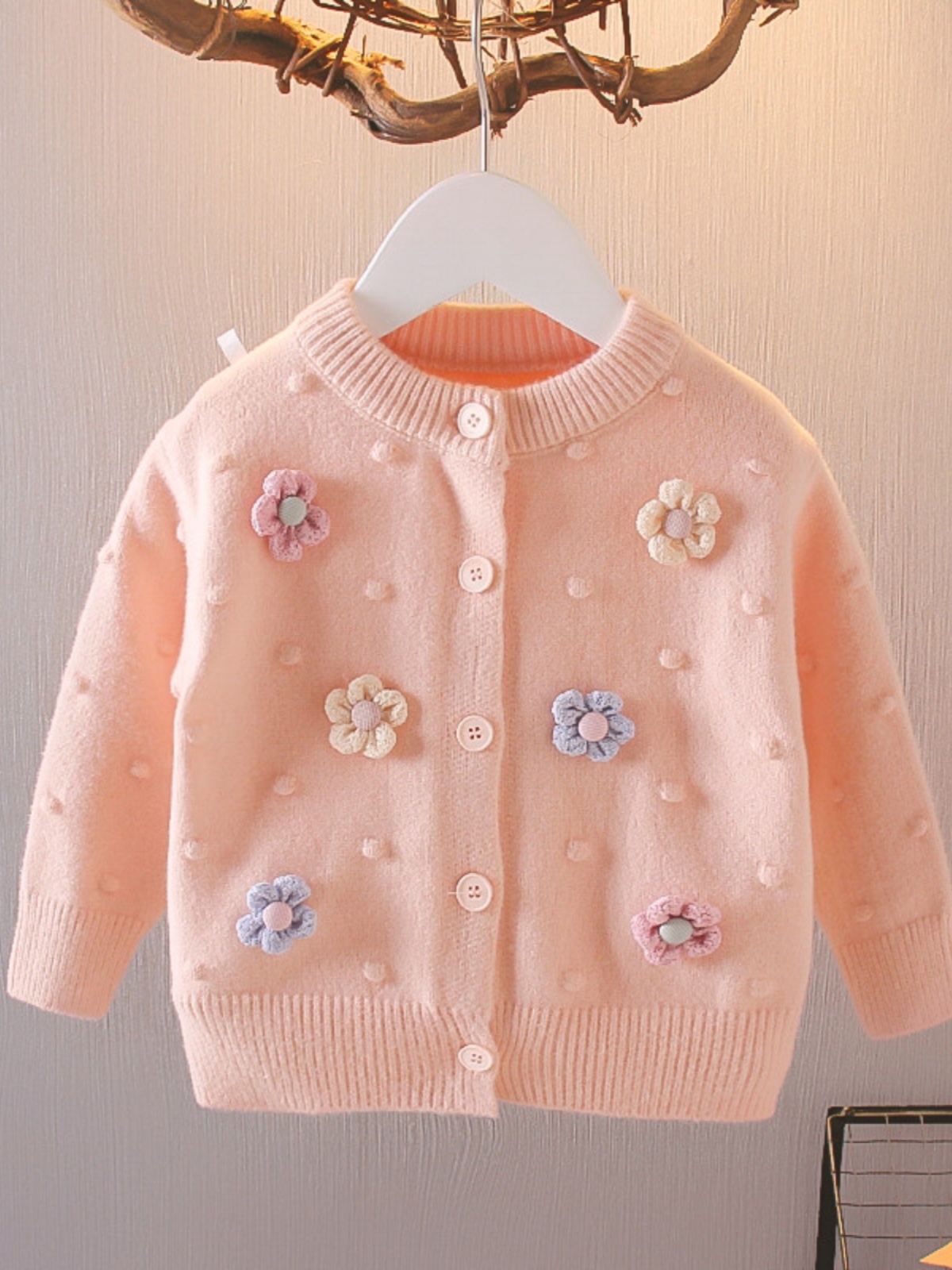 毛衣宝宝毛衣针织开衫韩版上衣女婴儿衣服女童秋装外套童洋气儿童