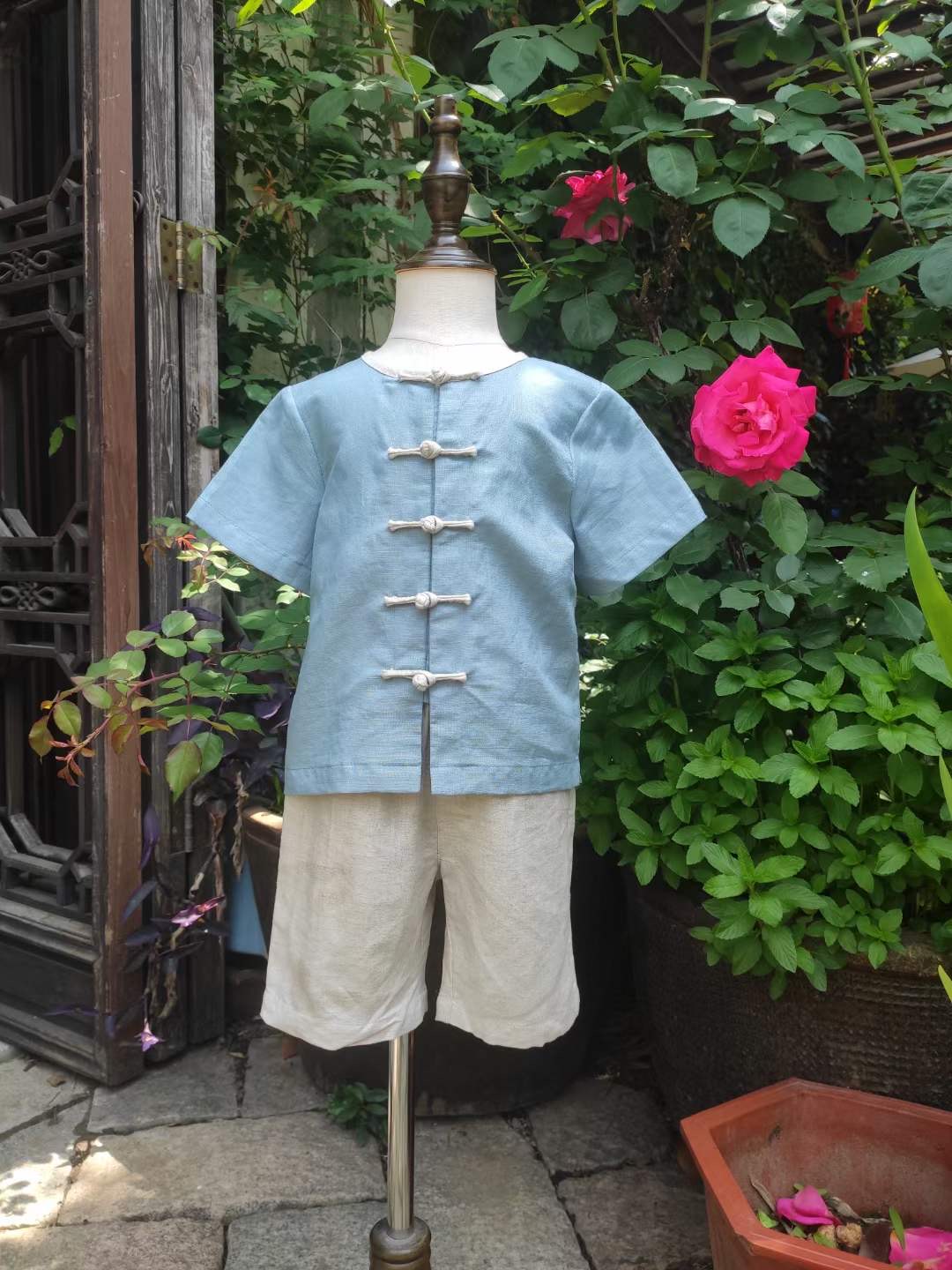 男童棉麻中式唐装 复古风  通勤款 套装 儿童六一演出服 中式唐装