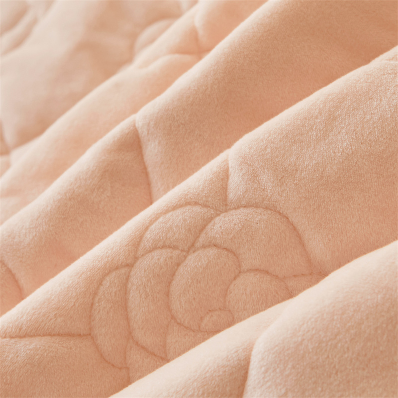 婴儿牛奶绒夹棉床裙单件秋冬季欧式加厚加绒珊瑚绒床罩枕套三件套