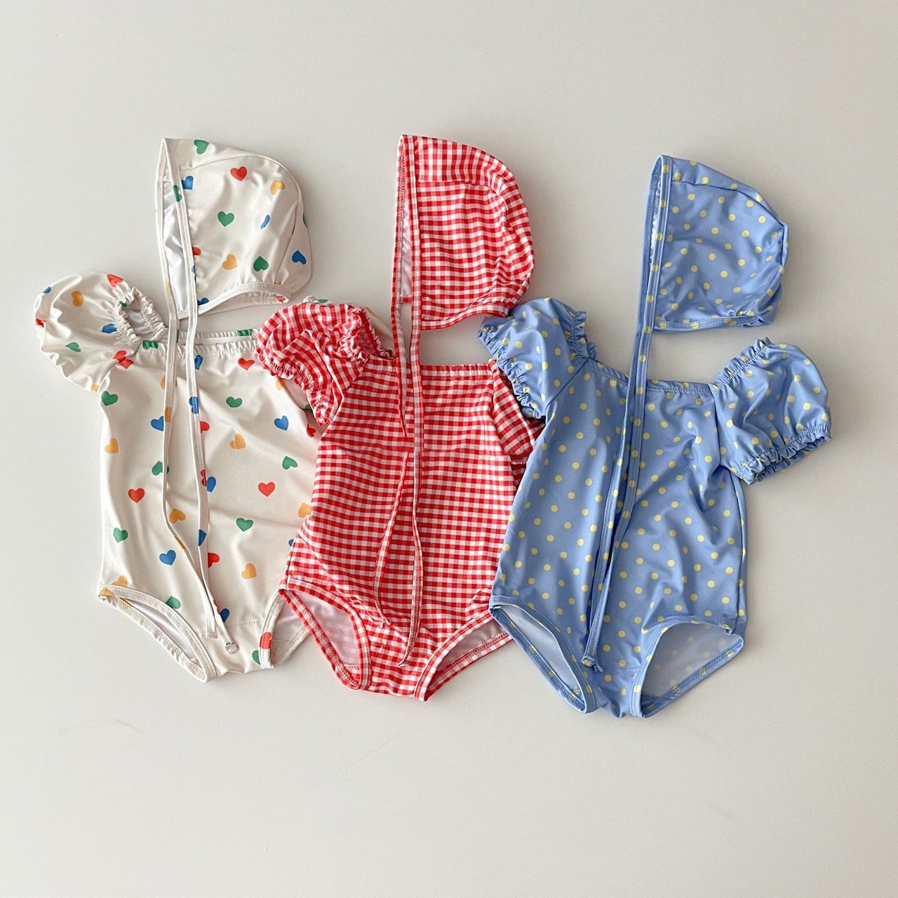 婴幼儿ins女童宝宝泳衣1-2-3岁短袖连体泳装婴儿可爱儿童游泳衣服