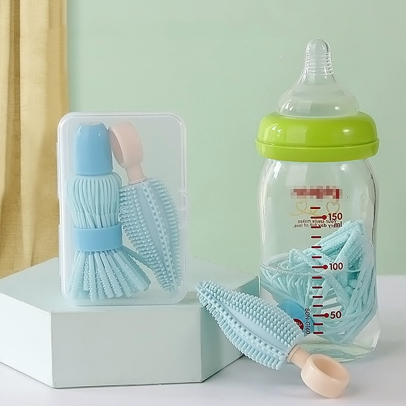 斯诺熊奶瓶清洁刷套装外带便携硅胶摇摇刷新生婴儿宝宝奶嘴小刷子