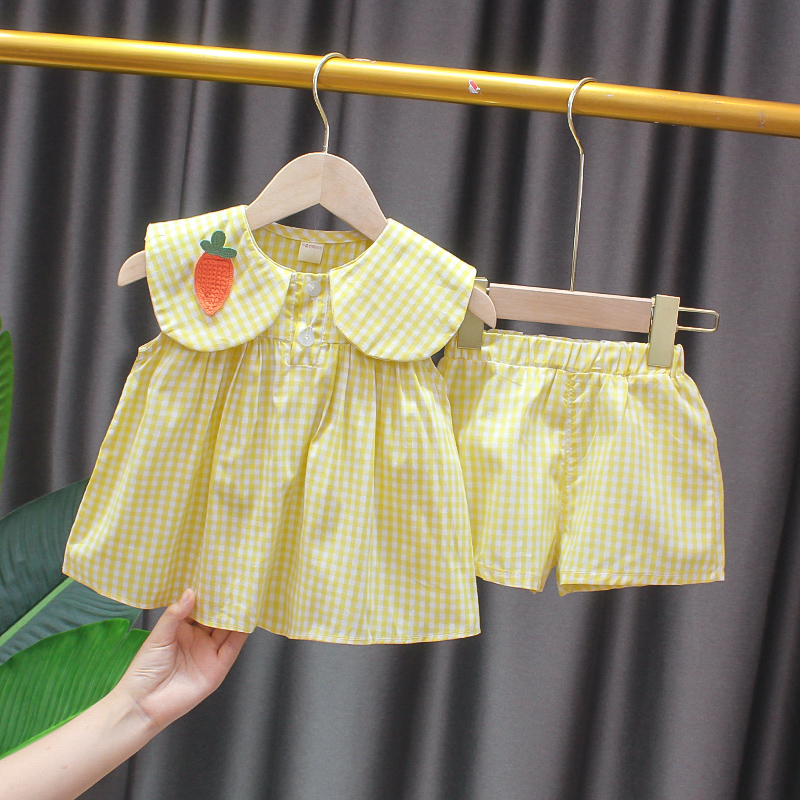 女童夏装套装小女孩宝宝小童婴儿幼儿童洋气可爱两件套夏季薄款潮