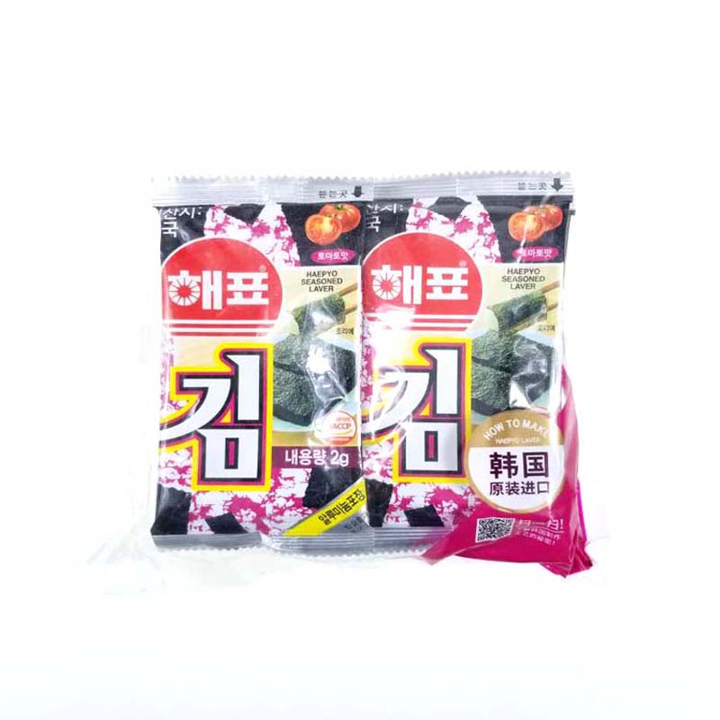 韩国原装进口海牌海苔番茄味 儿童宝宝包饭拌饭即食烤紫菜8小包入