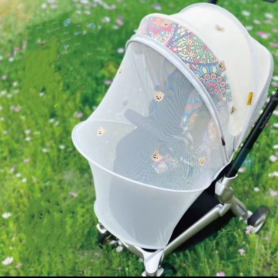 婴儿推车艺术家宝宝伞车遛娃神器防蚊帐通用童车小熊款凉席通用配