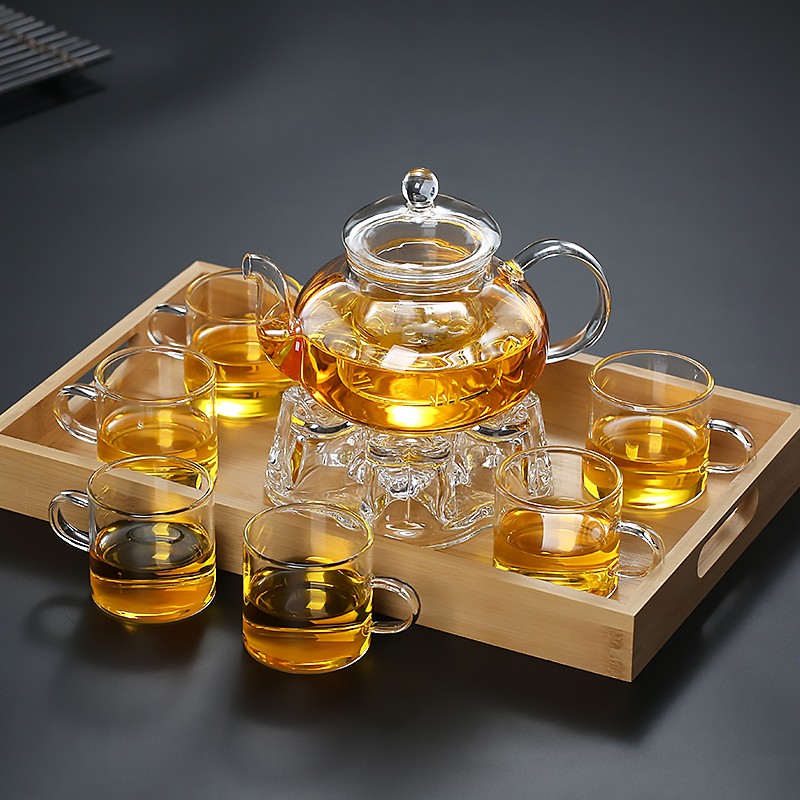 耐热玻璃功夫茶壶花茶壶过滤泡茶器加厚高温透明茶具套装家用茶杯