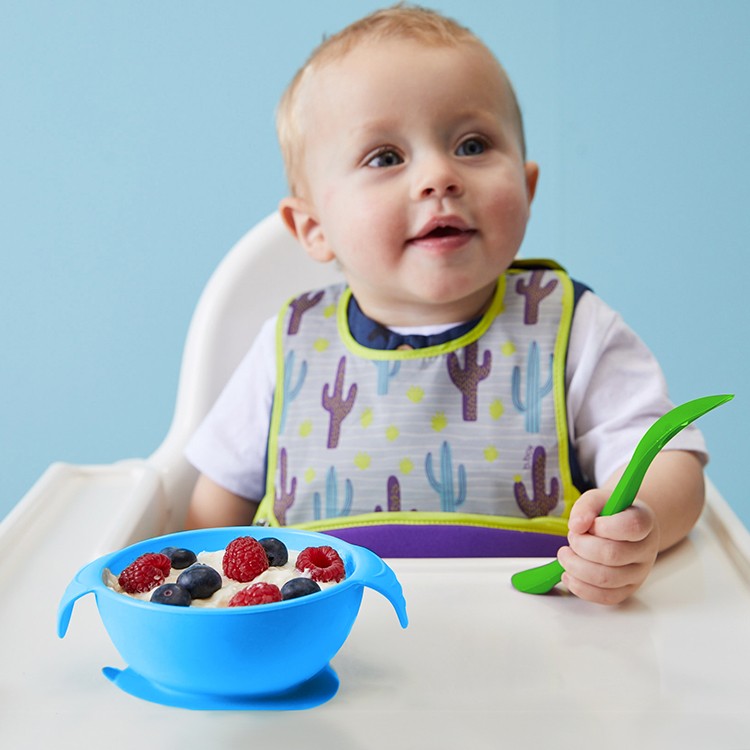 婴儿可吸盘碗带勺套装宝宝bbox童蒸煮辅食微波碗餐具硅胶