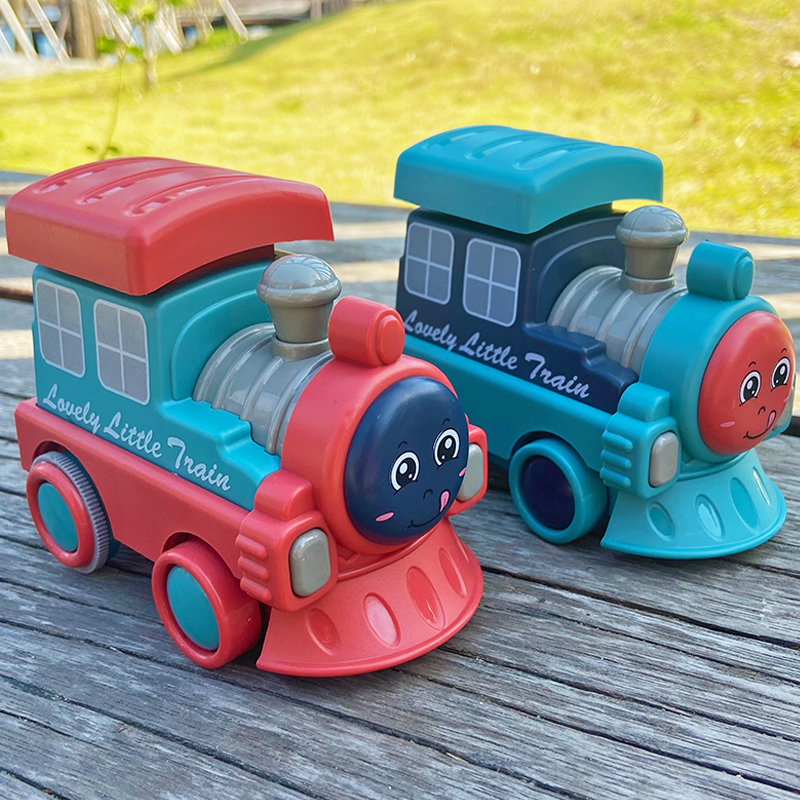儿童按压惯性小火车男孩2婴幼儿女宝宝1一3岁益智玩具4耐摔小汽车