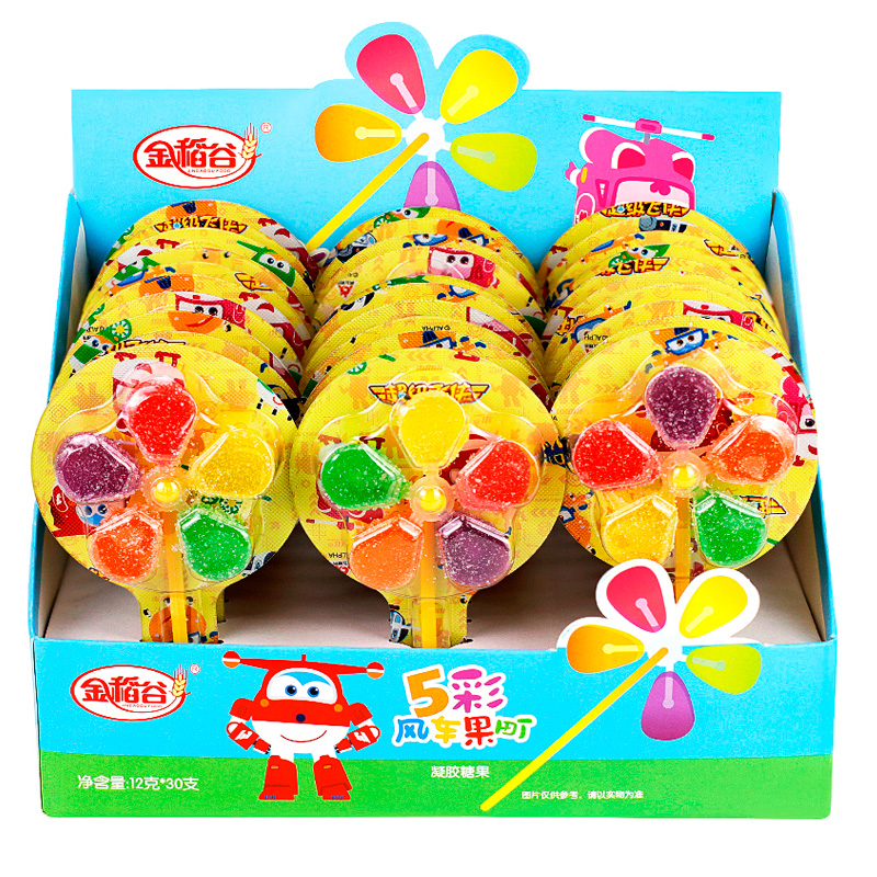 新品风车糖12g*30支软糖棒棒糖创意果汁儿童糖果奖励幼儿园分