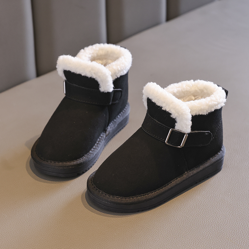 面包防滑中大童棉鞋鞋新款大儿童加绒加厚女童防水雪地靴2023冬季