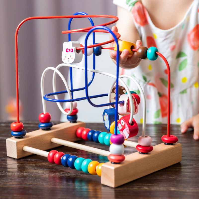 婴儿童玩具益智早教6月以上男孩1一2岁女宝宝精细动作训练串绕珠9
