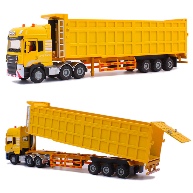 高档精邦大号合金集装箱平板车油罐重型自卸卡车男孩儿童玩具汽车