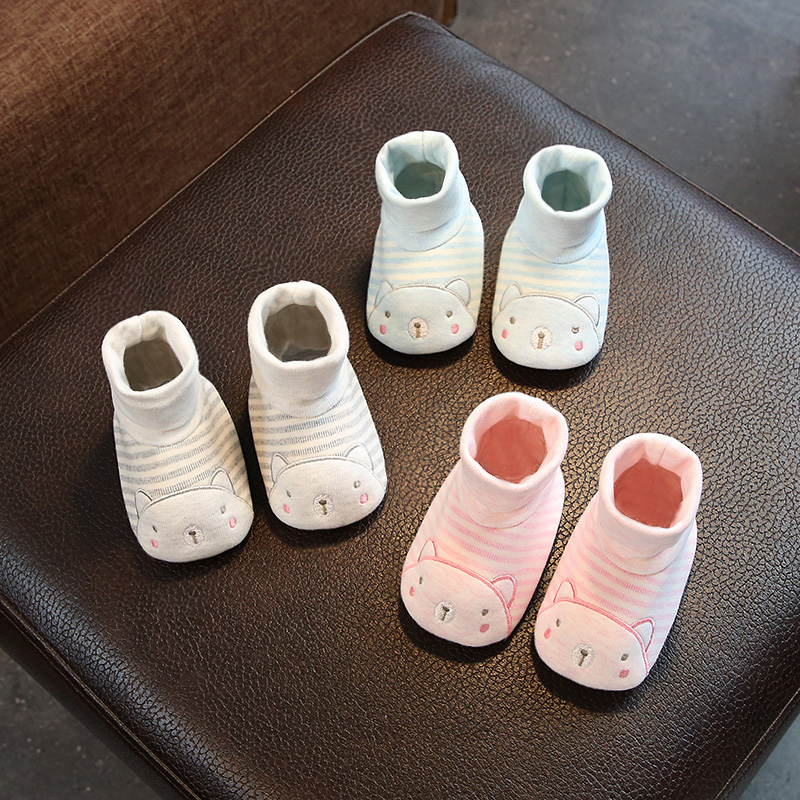 现货速发新生婴儿地板袜春秋款防掉0一6月男女宝宝软底布鞋单