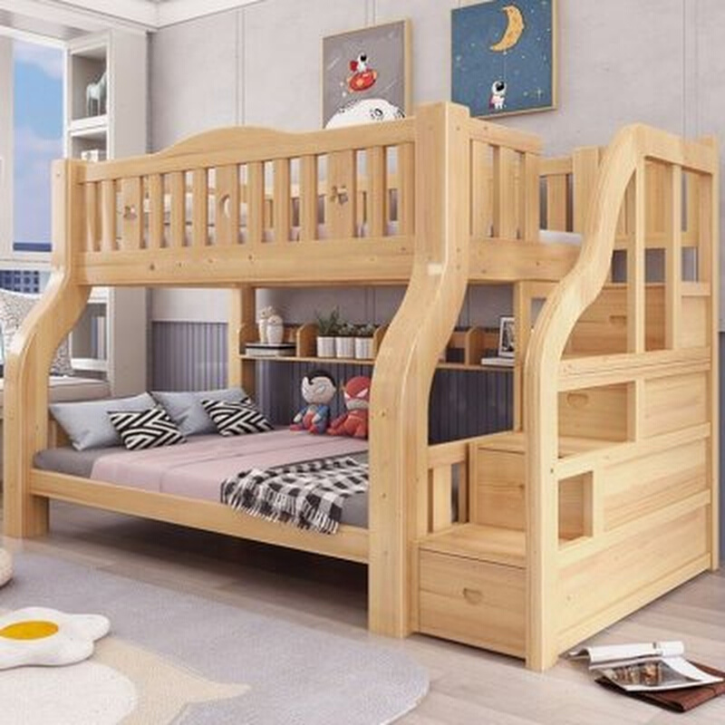 1米8的上下床小户子母床成人儿童床高低床双层床加厚上下铺全实木