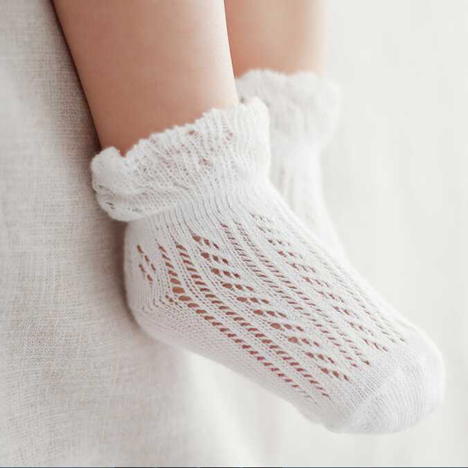 足月月宝宝袜子夏季网眼透气薄款婴儿短袜精梳棉无骨松口