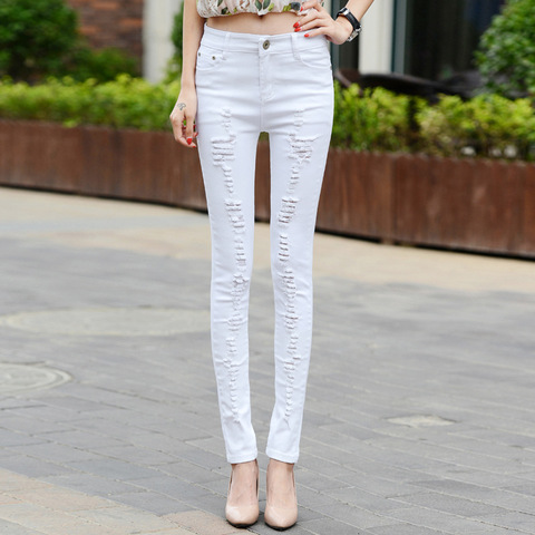 牛仔裤女西裤新款长靴裤修身白牛仔布裤正装裤乳白色西裤女式韩式