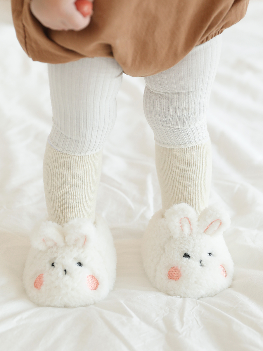鞋防滑地板加厚兔袜婴儿加绒加绒儿童中筒袜套宝宝袜子掉不小白冬