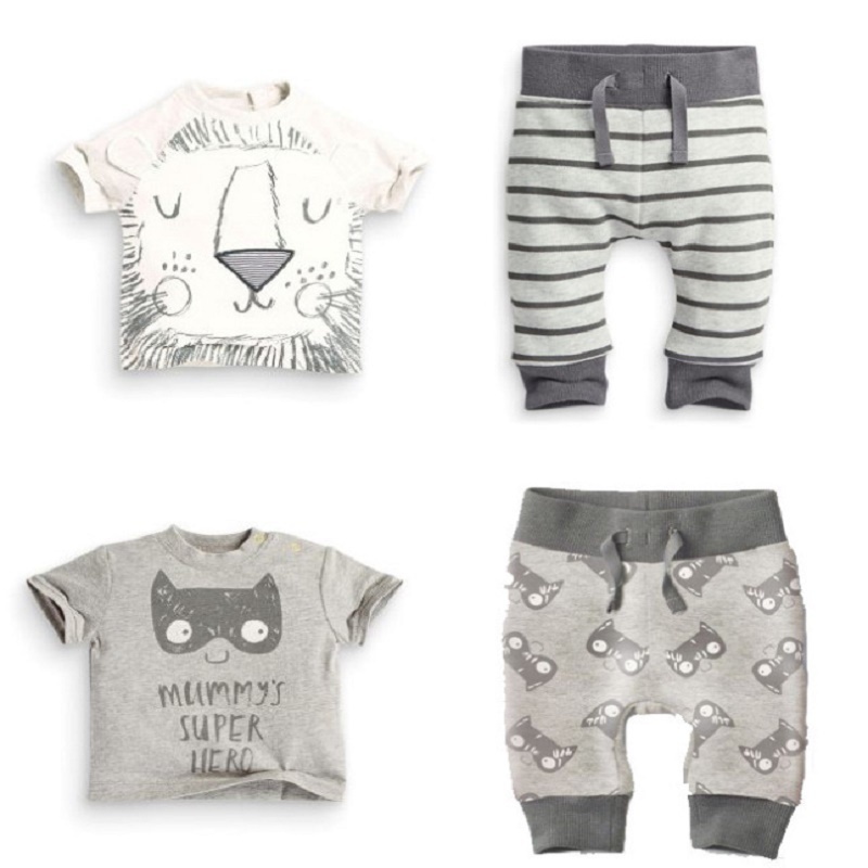 INS新品童装0-2岁婴儿两件套装宝宝短袖长裤儿童男童休闲装夏
