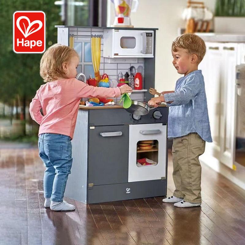Hape超能声光模拟厨房男女孩益智木制仿真厨具儿童宝宝过家家玩具