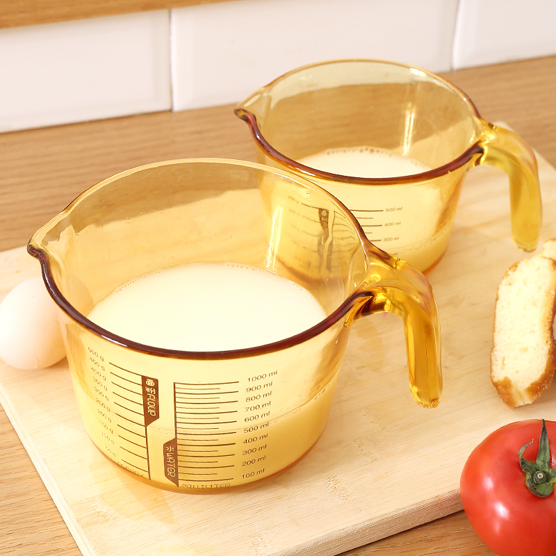 新品耐高温玻璃量杯带刻度食品级烘焙微波炉加热家用早餐打蛋牛奶