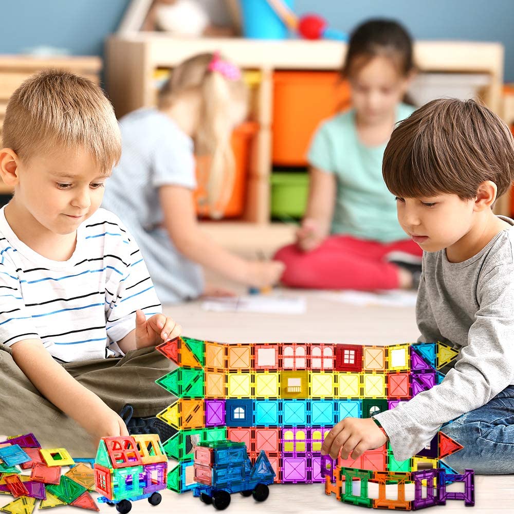 playmags彩窗磁力片宝宝变形积木儿童益智拼装磁性玩具男女2-6岁