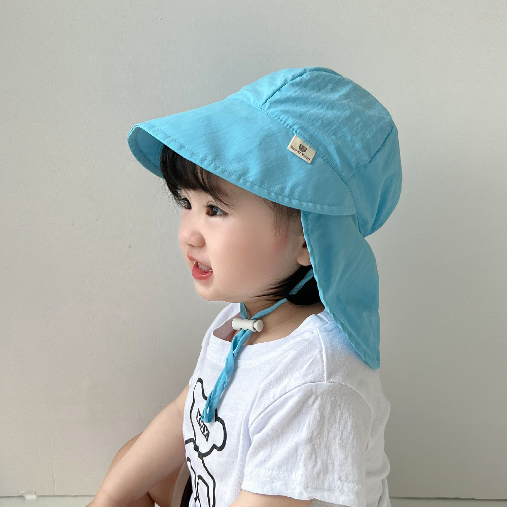 宝宝遮阳帽披风帽速干披肩帽男女童小孩1-2岁薄款透气夏天帽子
