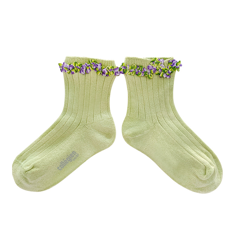 法国进口Collegien女童短袜夏季薄款宝宝袜子花边公主袜婴儿棉袜