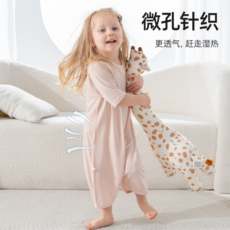 贝肽斯婴儿睡袍夏季薄款新款儿童宝宝优可丝睡裙中小童家居服睡衣