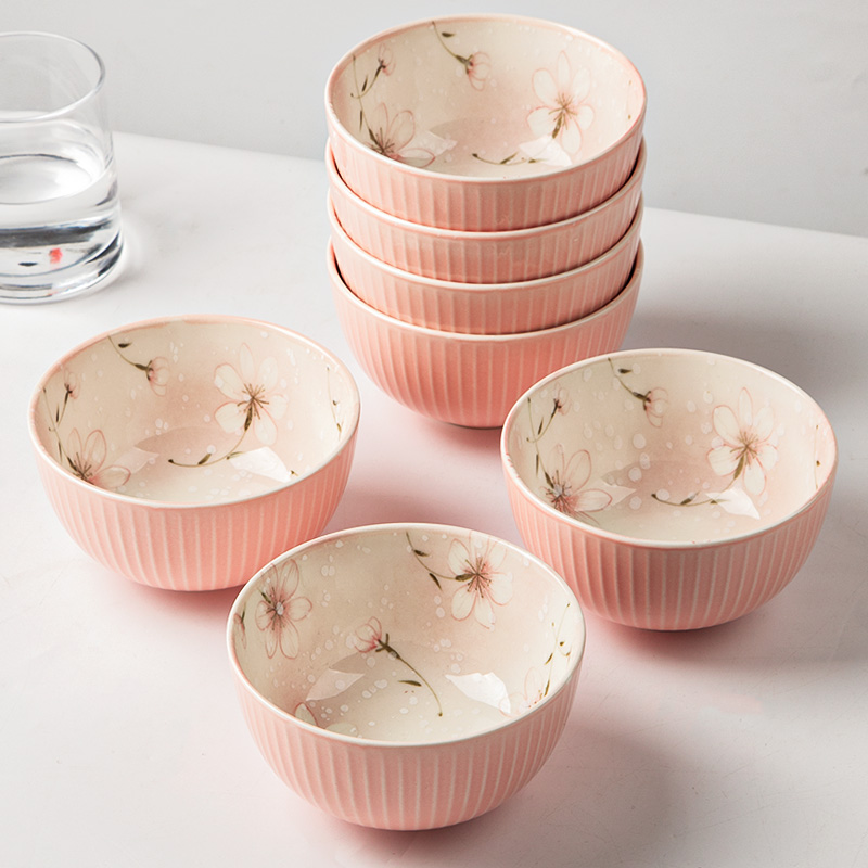 日式碗碟家用套装陶瓷碗盘子2023新款米饭碗网红餐具吃饭的碗小碗