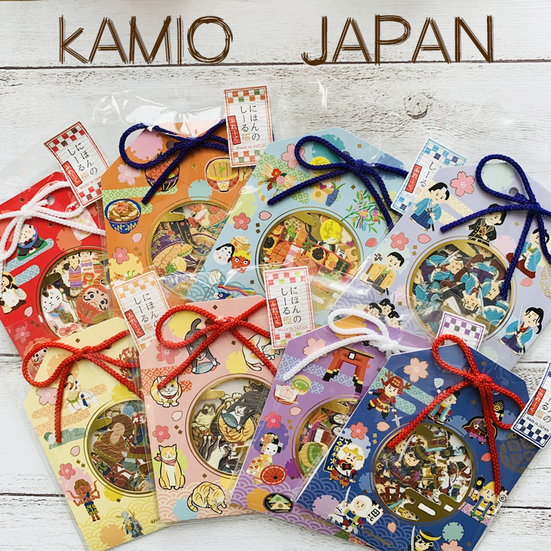 日本kamio japan和氏蝴蝶结造型款和纸金箔贴纸包 手帐装饰素材