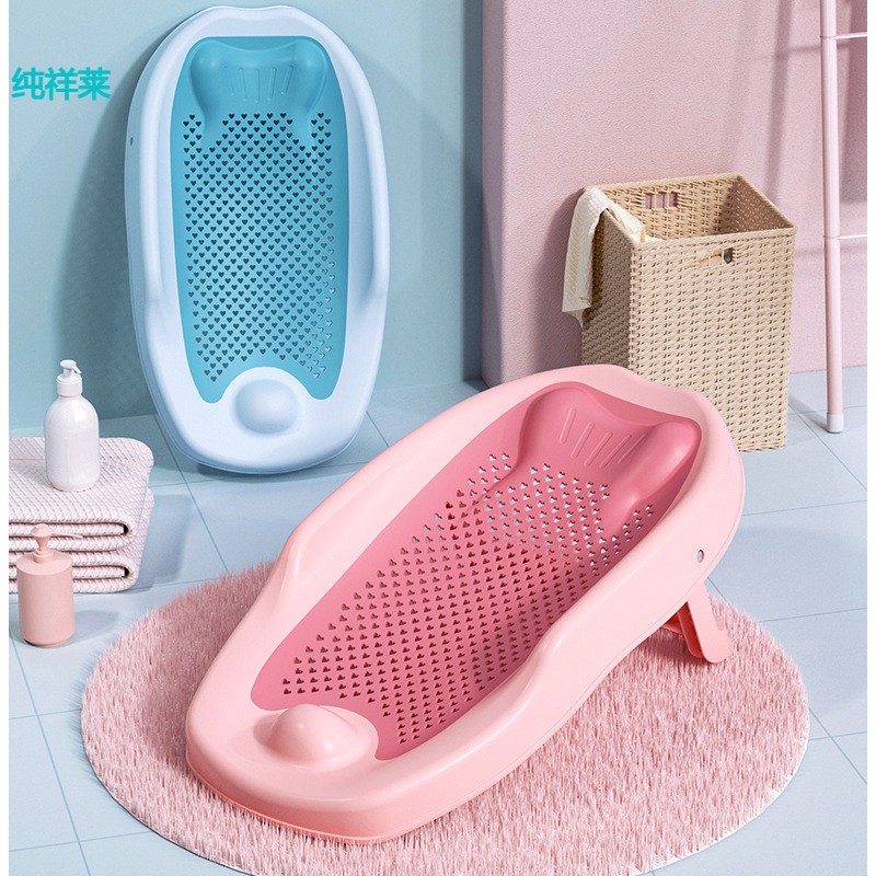 婴儿洗澡折叠浴床 宝宝海绵护脊浴床防滑垫子 婴幼儿洗护用品