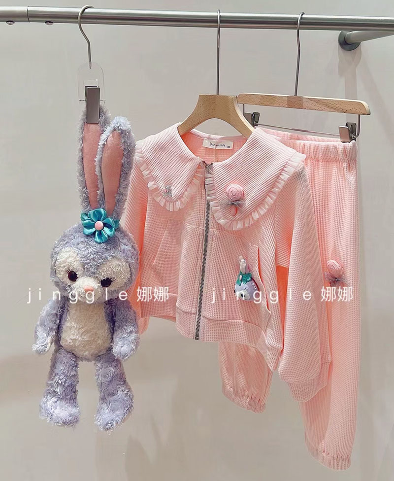 韩版品牌DS童装春秋季女童星黛露棒棒糖甜美拉链二件套装