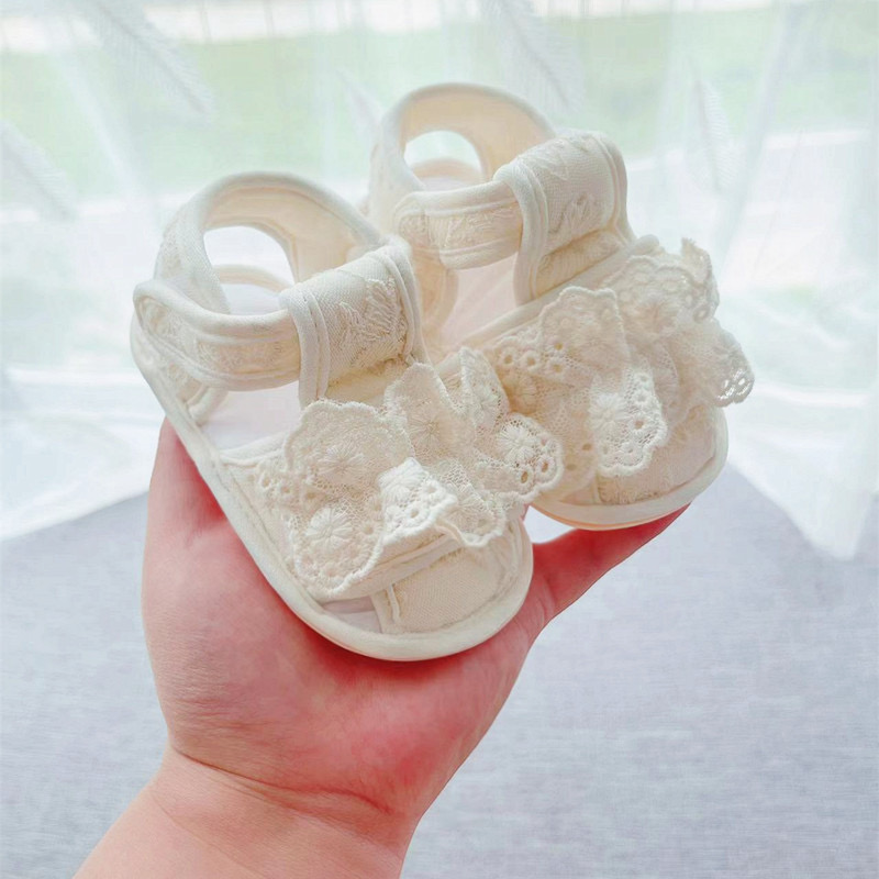 夏季婴幼儿女宝宝纯棉凉鞋0-1岁软底棉质公主透气学步防滑不掉鞋